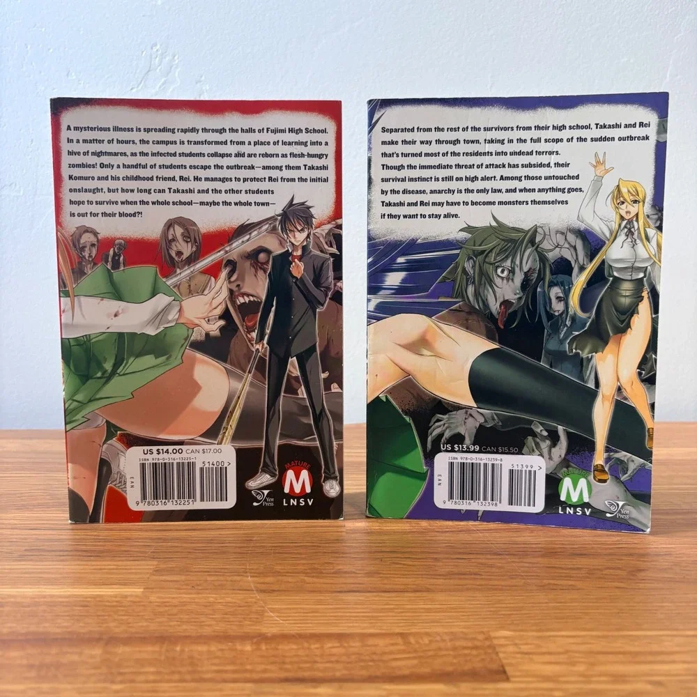 High School of the Dead Complete English Manga Volumes 1-7 Sato First Printings